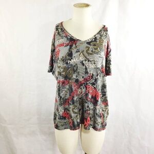 NVCARD Graffitti Top Greys Reds ,XL 18/20 …